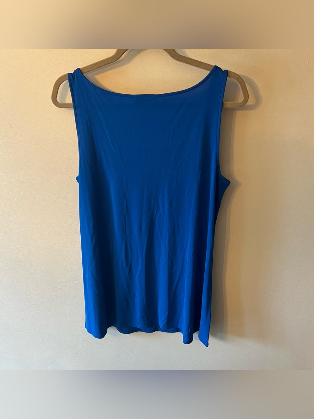 Eileen Fisher Blue Silk Scoop Neck Tunic Tank Top Sz Large - Picture 3 of 6